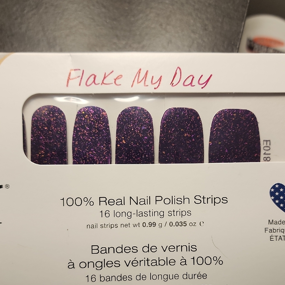 Color Street Flake My Day Press-On Nails - Purple Glitter